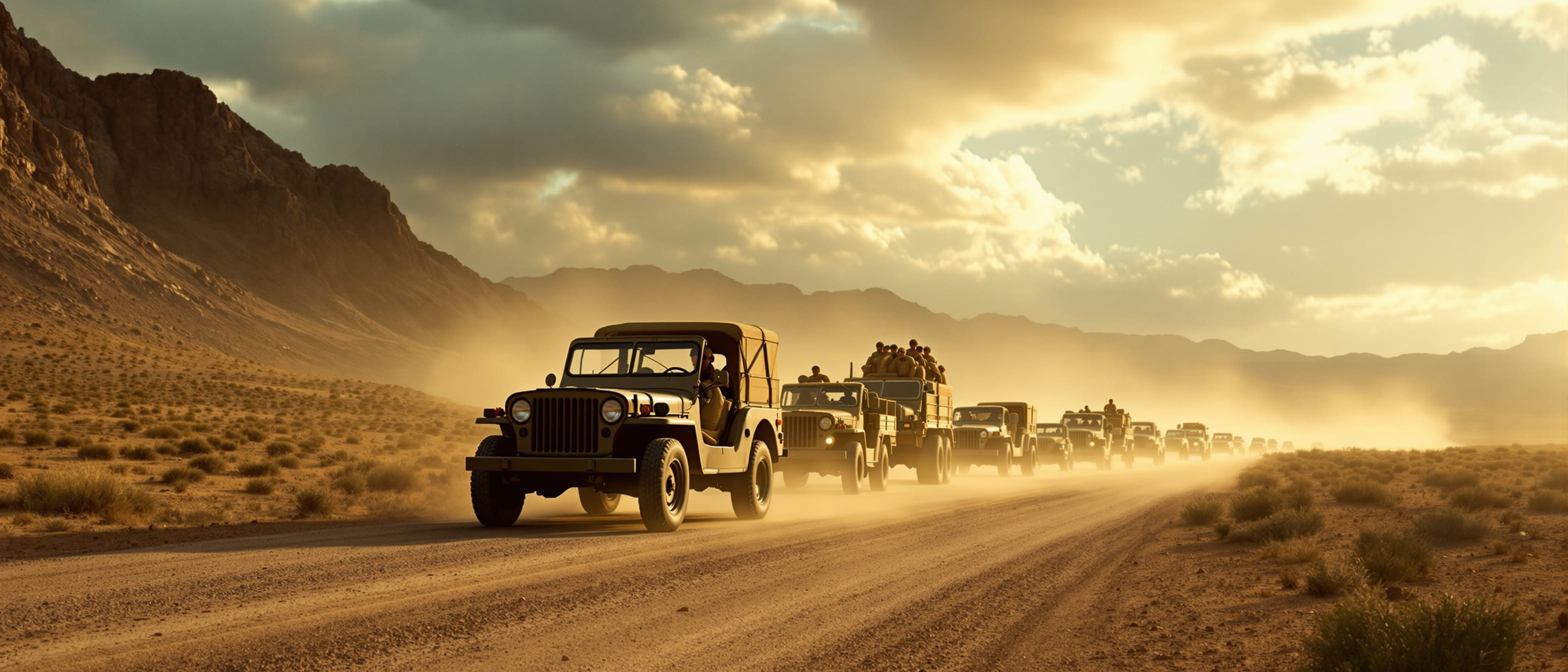 Military vehicle convoy